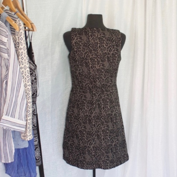 LOFT Black and Gray Midi Dress - Picture 6 of 6